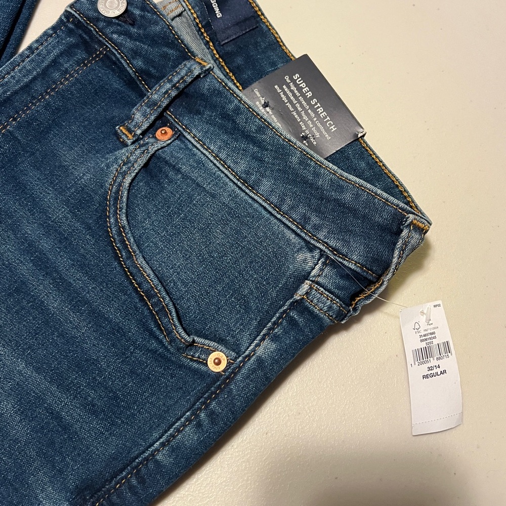 NWT GAP Denim Blue High Rise Universal Leggings Super Skinny Jeans 14/32 Regular